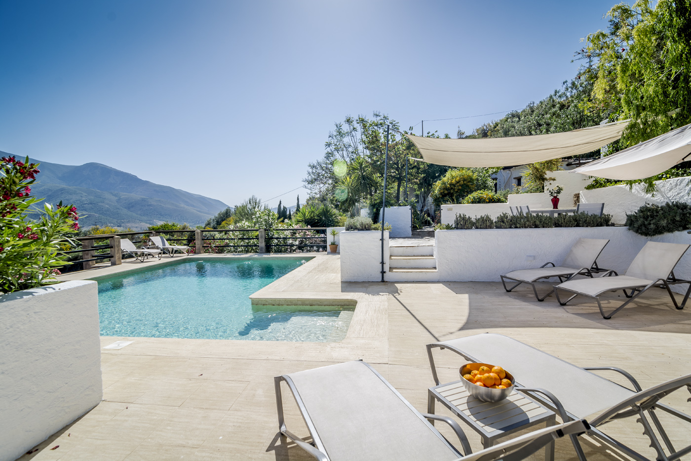 Outdoor living by pool area